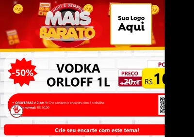 Modelo de Cartaz para Cartaz A4 Horizontal com o tema Mais Barato para Distribuidora de bebidas