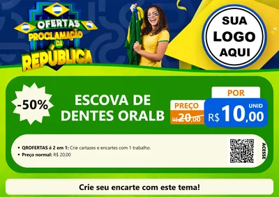 Modelo de Cartaz para Cartaz A4 Horizontal com o tema Ofertas Proclamação da República para Higiene Pessoal