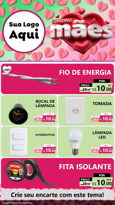 Modelo de TV para TV Vertical com o tema Dia das Mães para Materiais Elétricos
