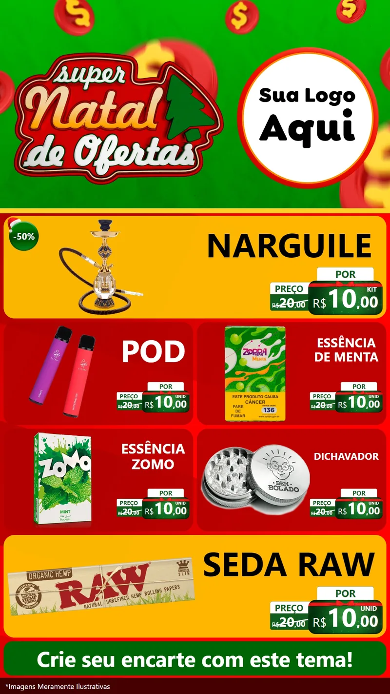 Modelo de TV para TV Vertical com o tema Super Natal de Ofertas para Tabacaria