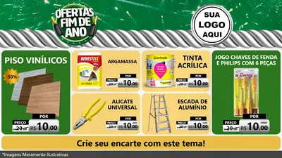 Modelo de TV para TV Horizontal com o tema Ofertas Fim de Ano para Material para Construção