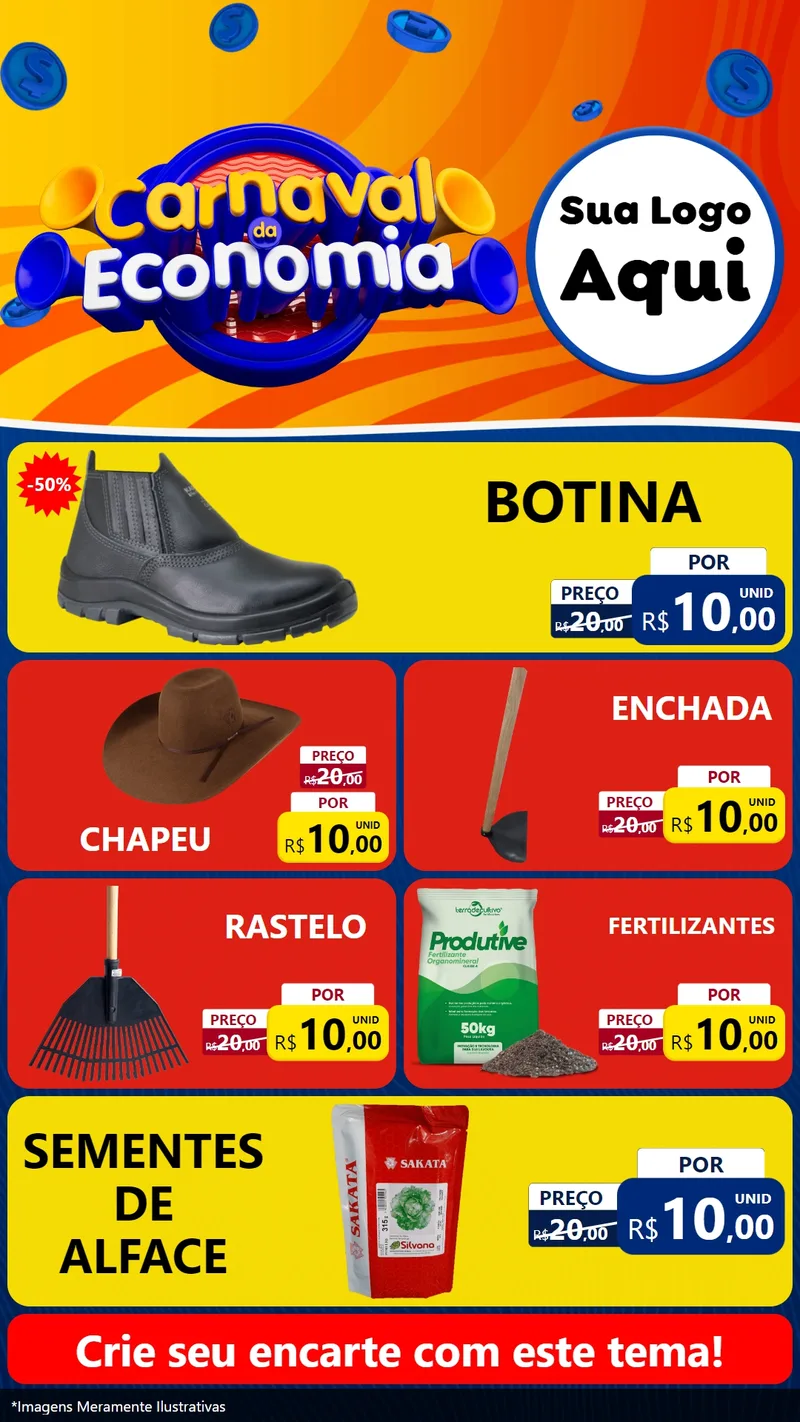 Modelo de TV para TV Vertical com o tema Carnaval da Economia para Agropecuária