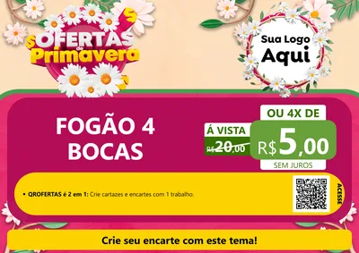 Modelo de Cartaz para Cartaz A4 Horizontal com o tema Ofertas de Primavera para Móveis e Eletro