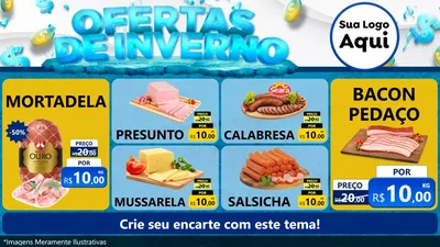 Modelo de TV para TV Horizontal com o tema Ofertas de Inverno para Frios e Laticínios