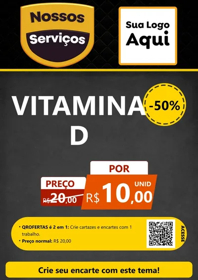 Modelo de Cartaz para Cartaz A4 Vertical com o tema Nossos Serviços para Farmácia
