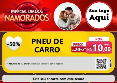 Modelo de Cartaz para Cartaz A4 Horizontal com o tema Especial Dia Dos Namorados para Auto peças