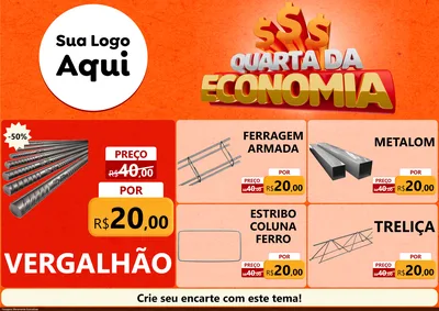 Modelo de Encarte para Encarte A4 Horizontal com o tema Quarta da Economia para Ferragens