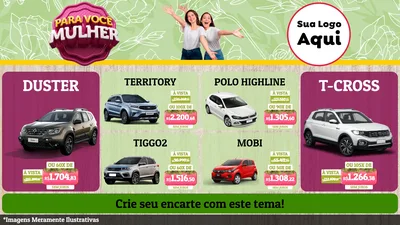 Modelo de TV para TV Horizontal com o tema Para Você Mulher para Concessionaria de Carros