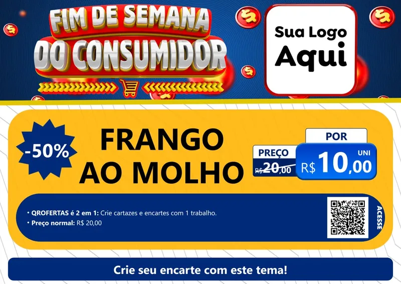Modelo de Cartaz para Cartaz A4 Horizontal com o tema Fim de Semana do Consumidor para Restaurante