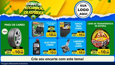 Modelo de TV para TV Horizontal com o tema Feriado da Proclamação da República para Auto peças