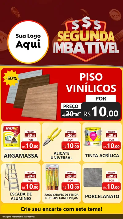 Modelo de Rede Social para Stories com o tema Segunda Imbatível para Material para Construção