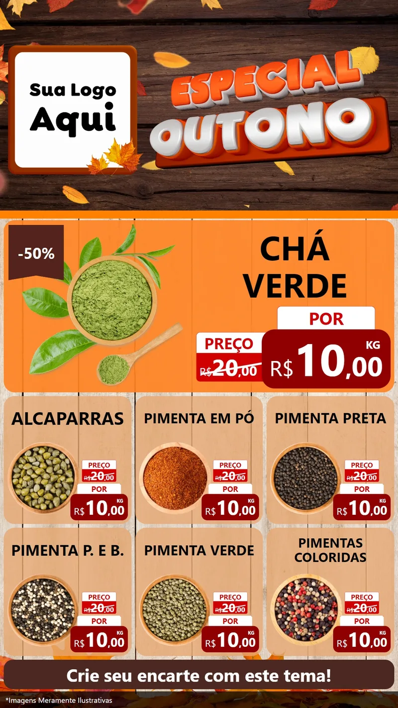 Modelo de Rede Social para Stories com o tema Especial Outono para Produtos Naturais