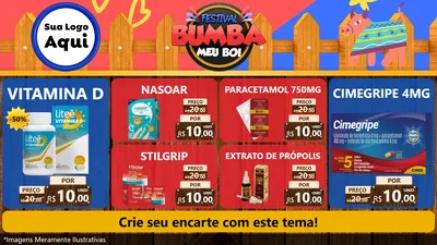 Modelo de TV para TV Horizontal com o tema Festival Bumba Meu Boi para Farmácia