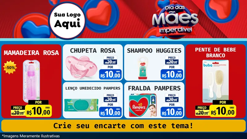 Modelo de TV para TV Horizontal com o tema Dia Das Mães Imperdível para Bebês