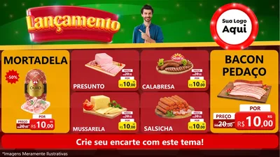 Modelo de TV para TV Horizontal com o tema Lançamento para Frios e Laticínios