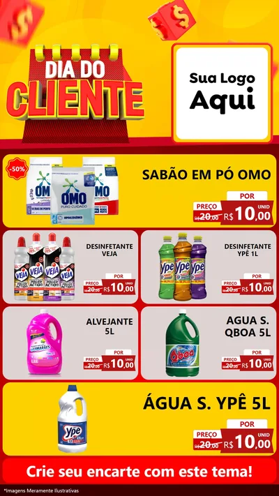 Modelo de TV para TV Vertical com o tema Dia do Cliente para Produtos de Limpeza