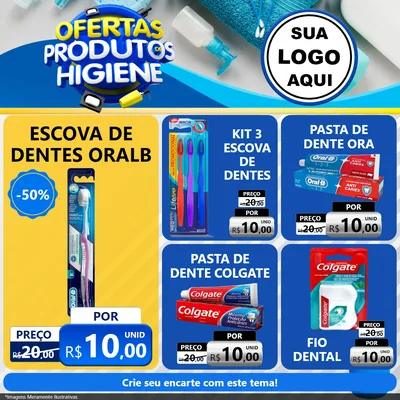 Modelo de Rede Social para Feed Facebook com o tema Ofertas Produtos de Higiene para Higiene Pessoal