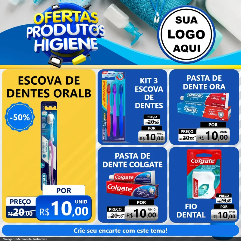Modelo de Rede Social para Feed Facebook com o tema Ofertas Produtos de Higiene para Higiene Pessoal