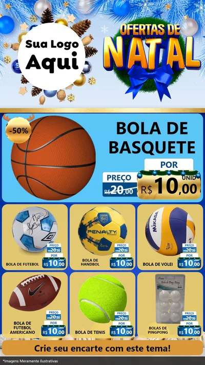 Modelo de Rede Social para Stories com o tema Ofertas de Natal para Artigos Esportivos