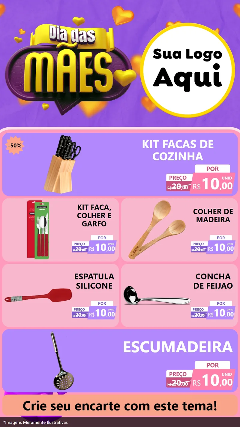 Modelo de TV para TV Vertical com o tema Dia das Mães para Utilidades Domésticas
