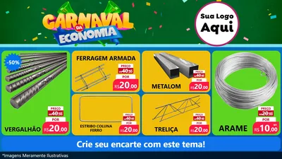Modelo de TV para TV Horizontal com o tema Carnaval da Economia para Ferragens