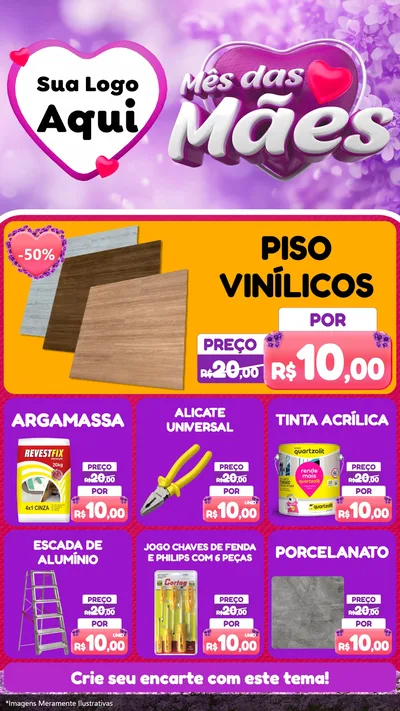 Modelo de Rede Social para Stories com o tema Mês das Mães para Material para Construção