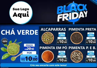 Modelo de Encarte para Encarte A4 Horizontal com o tema Black Friday para Produtos Naturais
