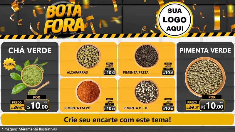 Modelo de TV para TV Horizontal com o tema Bota Fora para Produtos Naturais