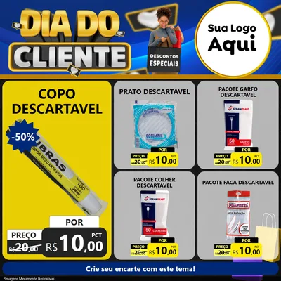 Modelo de Rede Social para Feed Facebook com o tema Dia Do Cliente para Embalagens