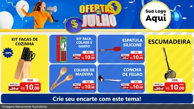 Modelo de TV para TV Horizontal com o tema Ofertas de Julho para Utilidades Domésticas