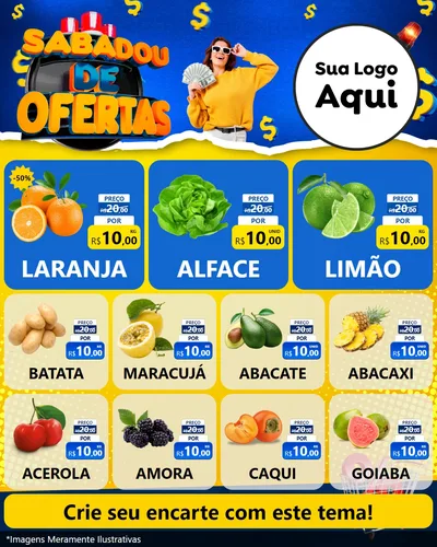 Modelo de Rede Social para Feed Instagram com o tema Sabadou de Ofertas para Hortifrúti