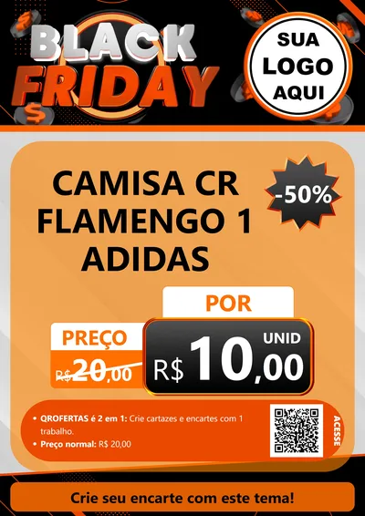Modelo de Cartaz para Cartaz A4 Vertical com o tema Black Friday para Roupas e acessórios