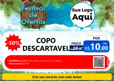 Modelo de Cartaz para Cartaz A4 Horizontal com o tema Festival de Ofertas - Inverno para Embalagens