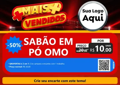 Modelo de Cartaz para Cartaz A4 Horizontal com o tema Mais Vendidos para Produtos de Limpeza
