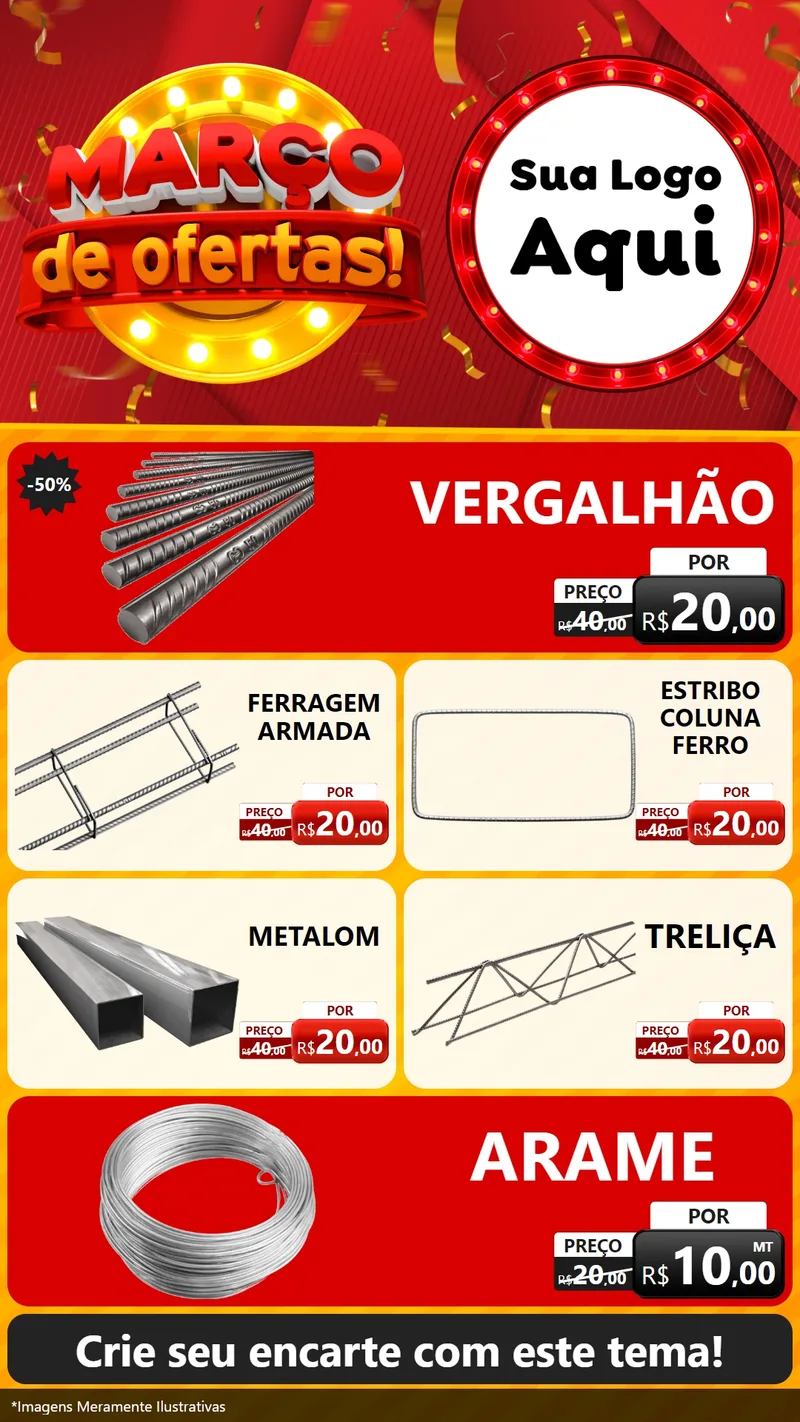 Modelo de TV para TV Vertical com o tema Março de Ofertas! para Ferragens