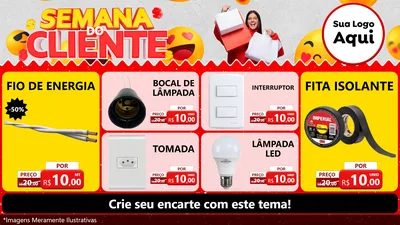Modelo de TV para TV Horizontal com o tema Semana do Cliente para Materiais Elétricos