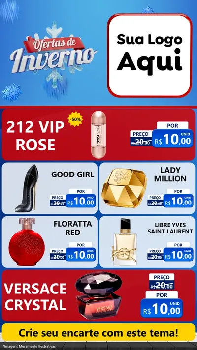 Modelo de TV para TV Vertical com o tema Ofertas de Inverno para Perfumes