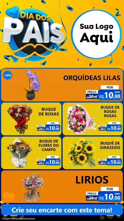Modelo de TV para TV Vertical com o tema Dia dos Pais para Floricultura e jardim