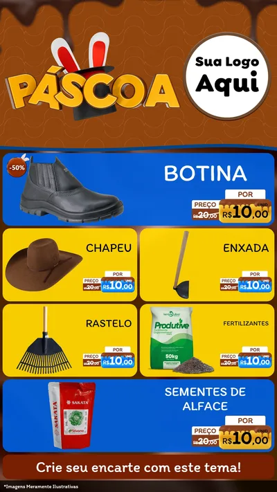 Modelo de TV para TV Vertical com o tema Páscoa para Agropecuária