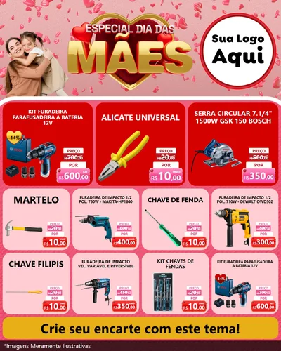 Modelo de Rede Social para Feed Instagram com o tema Especial Dia Das Mães para Maquinas e Ferramentas