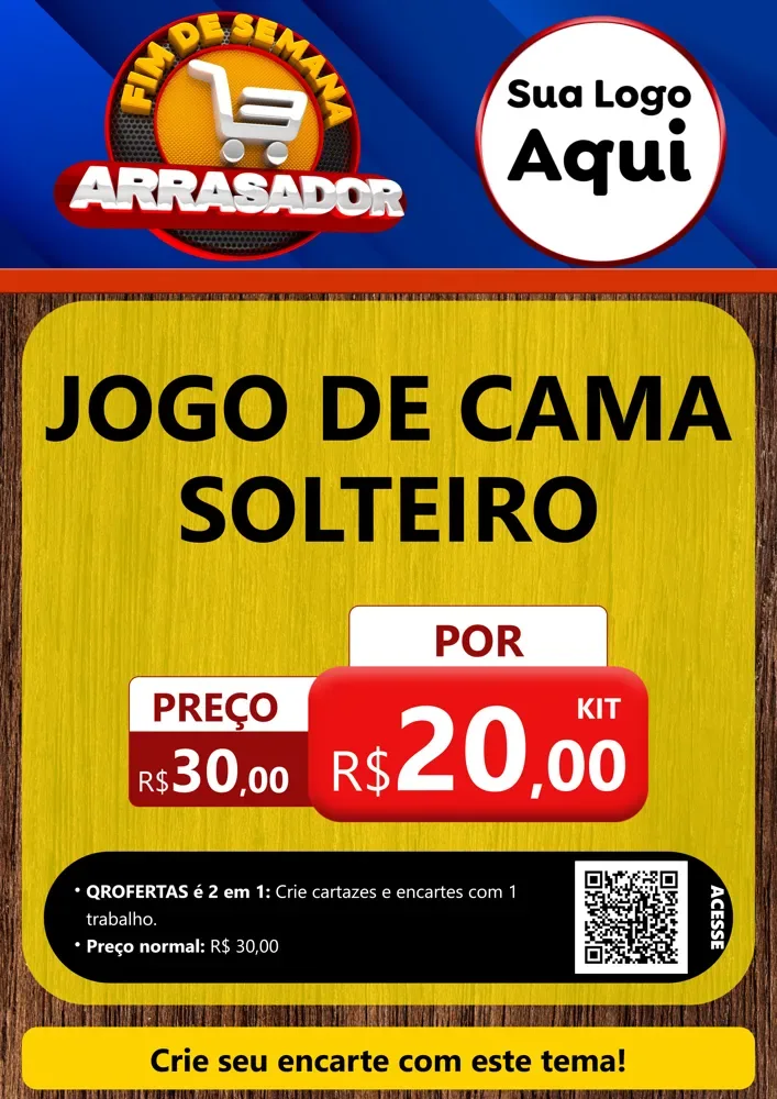 Modelo de Cartaz para Cartaz A4 Vertical com o tema Fim De Semana Arrasador para Cama, Mesa e Banho