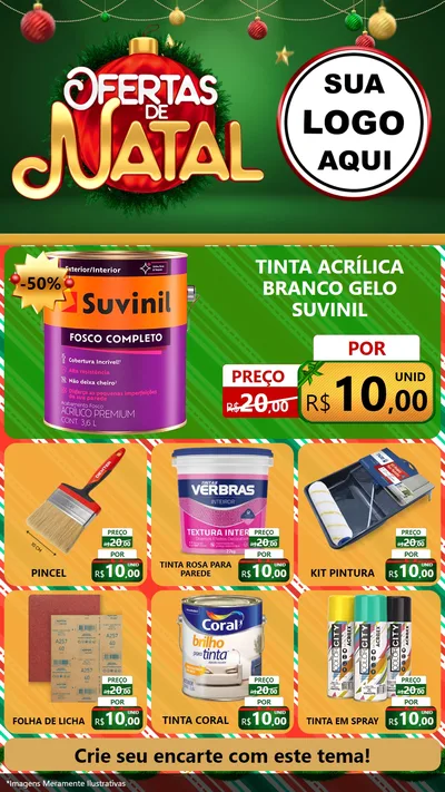 Modelo de Rede Social para Stories com o tema Ofertas de Natal para Tintas e Ferramentas
