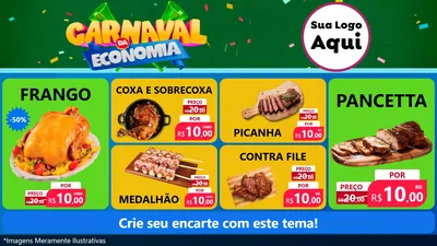 Modelo de TV para TV Horizontal com o tema Carnaval da Economia para Assados