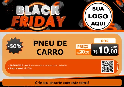 Modelo de Cartaz para Cartaz A4 Horizontal com o tema Black Friday para Auto peças