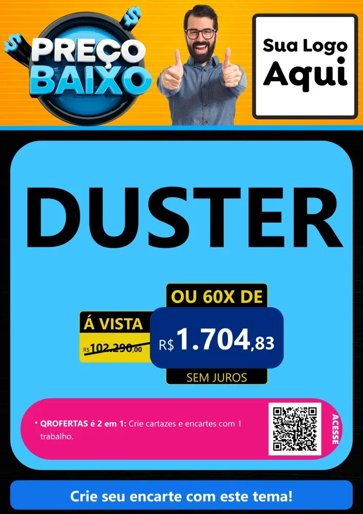 Modelo de Cartaz para Cartaz A4 Vertical com o tema Preço Baixo para Concessionaria de Carros