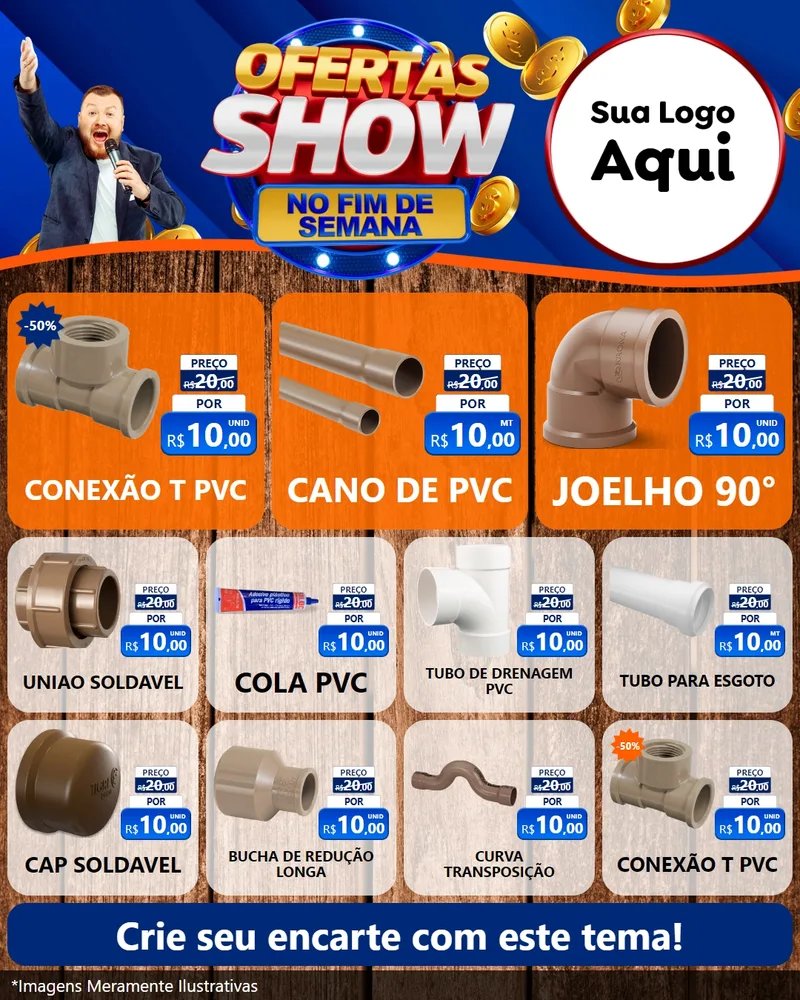Modelo de Rede Social para Feed Instagram com o tema Ofertas Show No Fim De Semana para Tubos e conexões