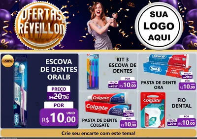 Modelo de Encarte para Encarte A4 Horizontal com o tema Ofertas de Réveillon para Higiene Pessoal
