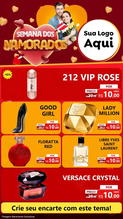 Modelo de TV para TV Vertical com o tema Semana dos Namorados para Perfumes