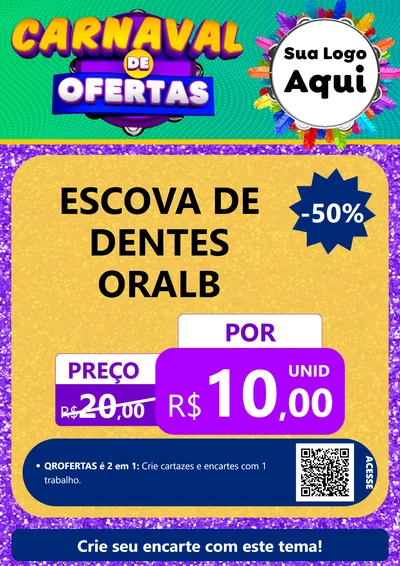 Modelo de Cartaz para Cartaz A4 Vertical com o tema Carnaval de Ofertas para Higiene Pessoal