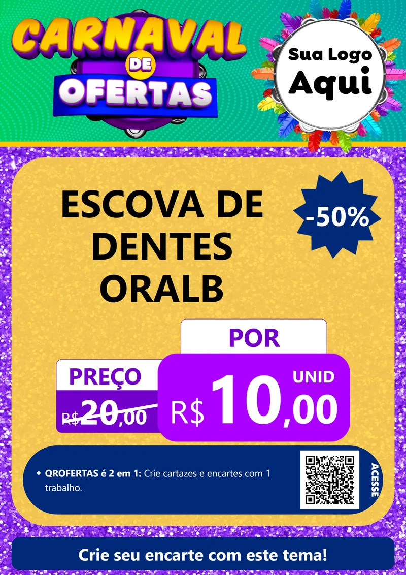 Modelo de Cartaz para Cartaz A4 Vertical com o tema Carnaval de Ofertas para Higiene Pessoal